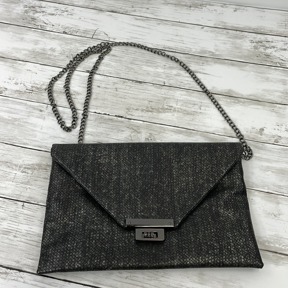 SONDRA ROBERTS SQUARED CROSSBODY BAG GRAY